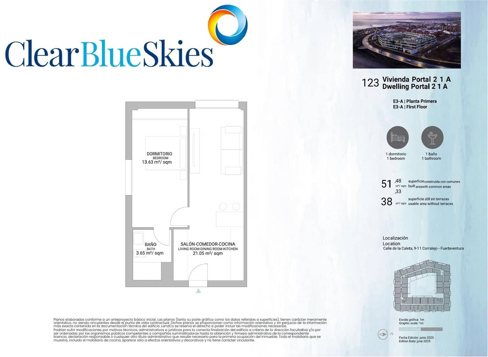 1 soverom Leilighet til salgs i Corralejo med svømmebasseng garasje - € 186 000 (Ref: 9489952)
