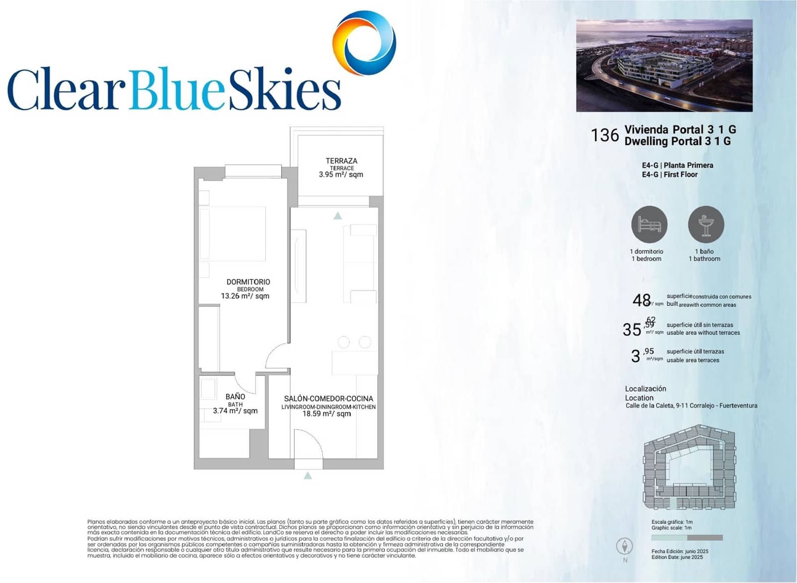 1 soverom Leilighet til salgs i Corralejo med svømmebasseng garasje - € 186 000 (Ref: 9489952)