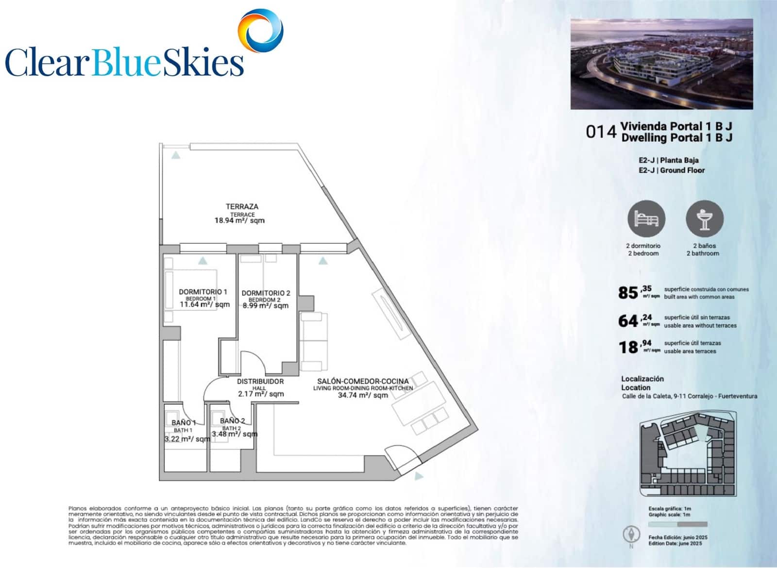 2 bedroom Apartment for sale in Corralejo with pool garage - € 276,000 (Ref: 9489953)
