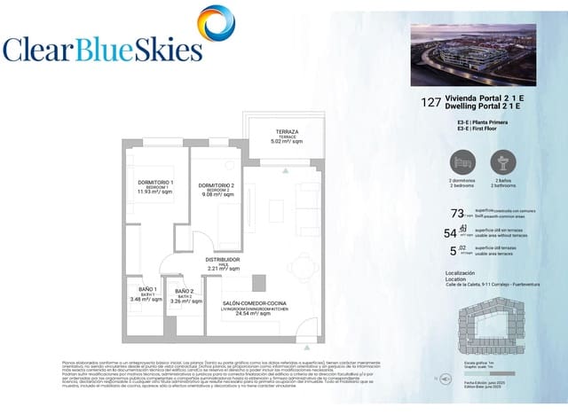 2 slaapkamer Appartement te koop in Corralejo, La Oliva met zwembad garage - € 276.000 (Ref: 9489953)