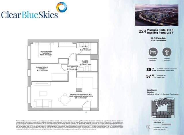2 slaapkamer Appartement te koop in Corralejo, La Oliva met zwembad garage - € 276.000 (Ref: 9489953)