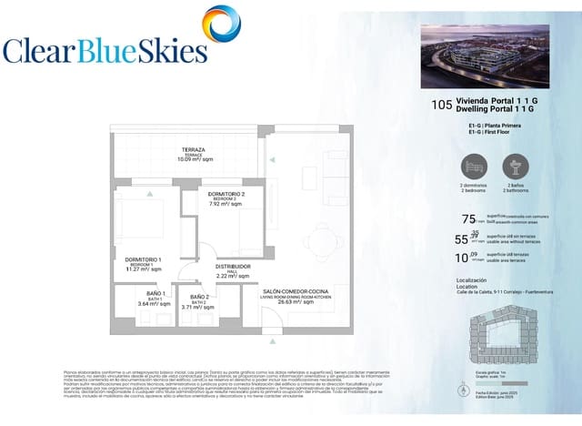 2 slaapkamer Appartement te koop in Corralejo, La Oliva met zwembad garage - € 276.000 (Ref: 9489953)