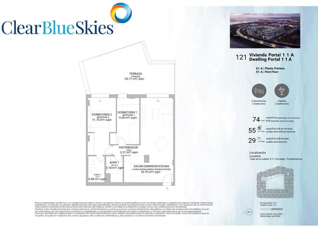 2 slaapkamer Appartement te koop in Corralejo, La Oliva met zwembad garage - € 276.000 (Ref: 9489953)