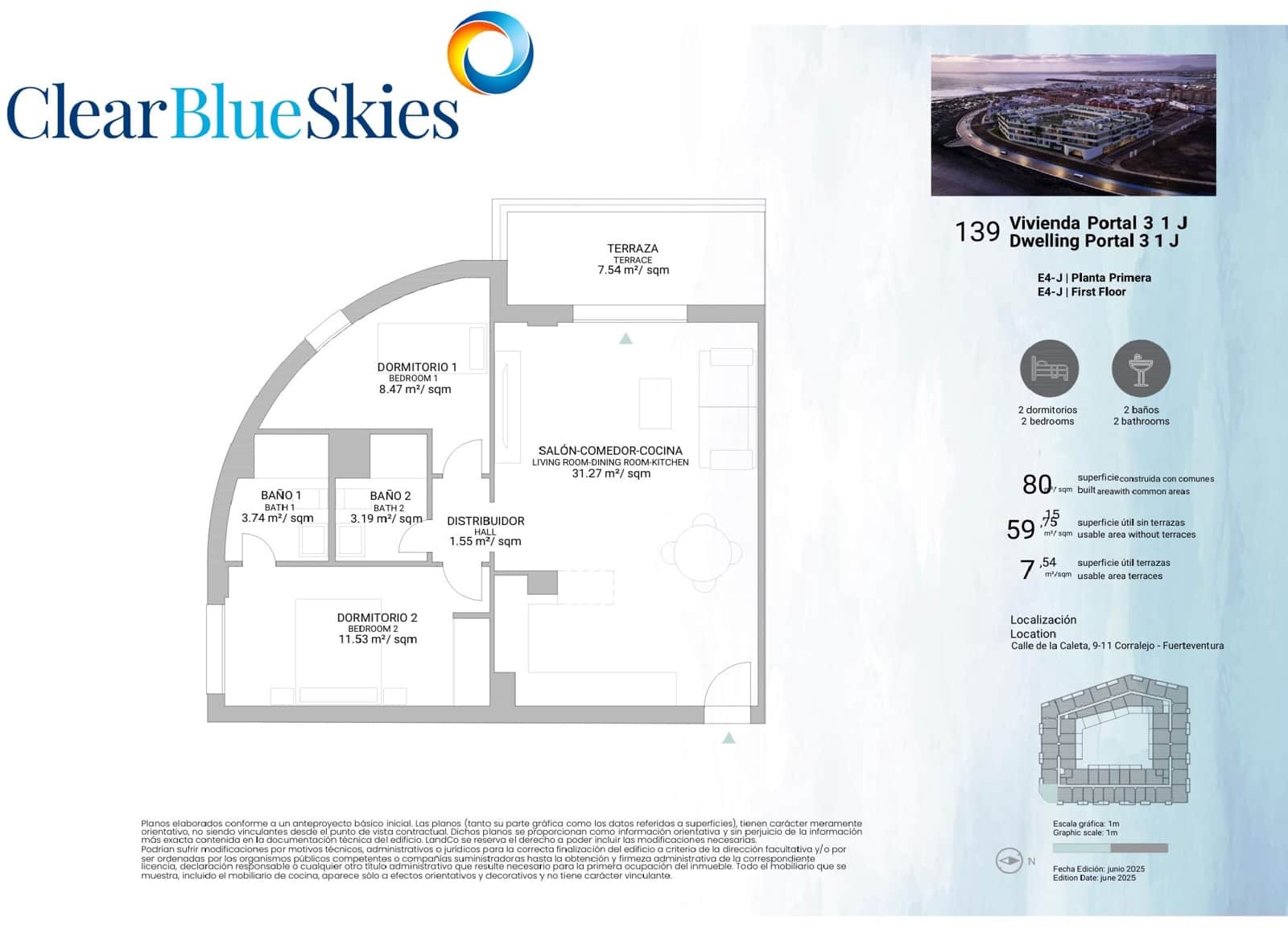 2 bedroom Apartment for sale in Corralejo with pool garage - € 276,000 (Ref: 9489953)