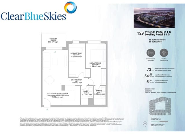 2 slaapkamer Appartement te koop in Corralejo, La Oliva met zwembad garage - € 276.000 (Ref: 9489953)