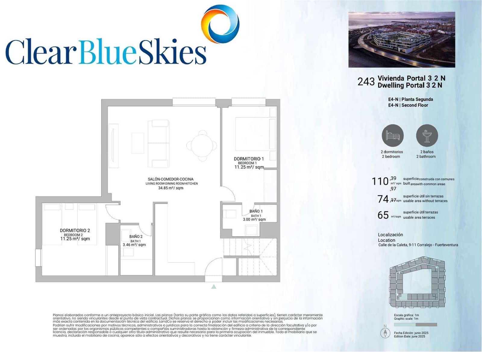 2 soverom Leilighet til salgs i Corralejo med svømmebasseng garasje - € 236 000 (Ref: 9489953)