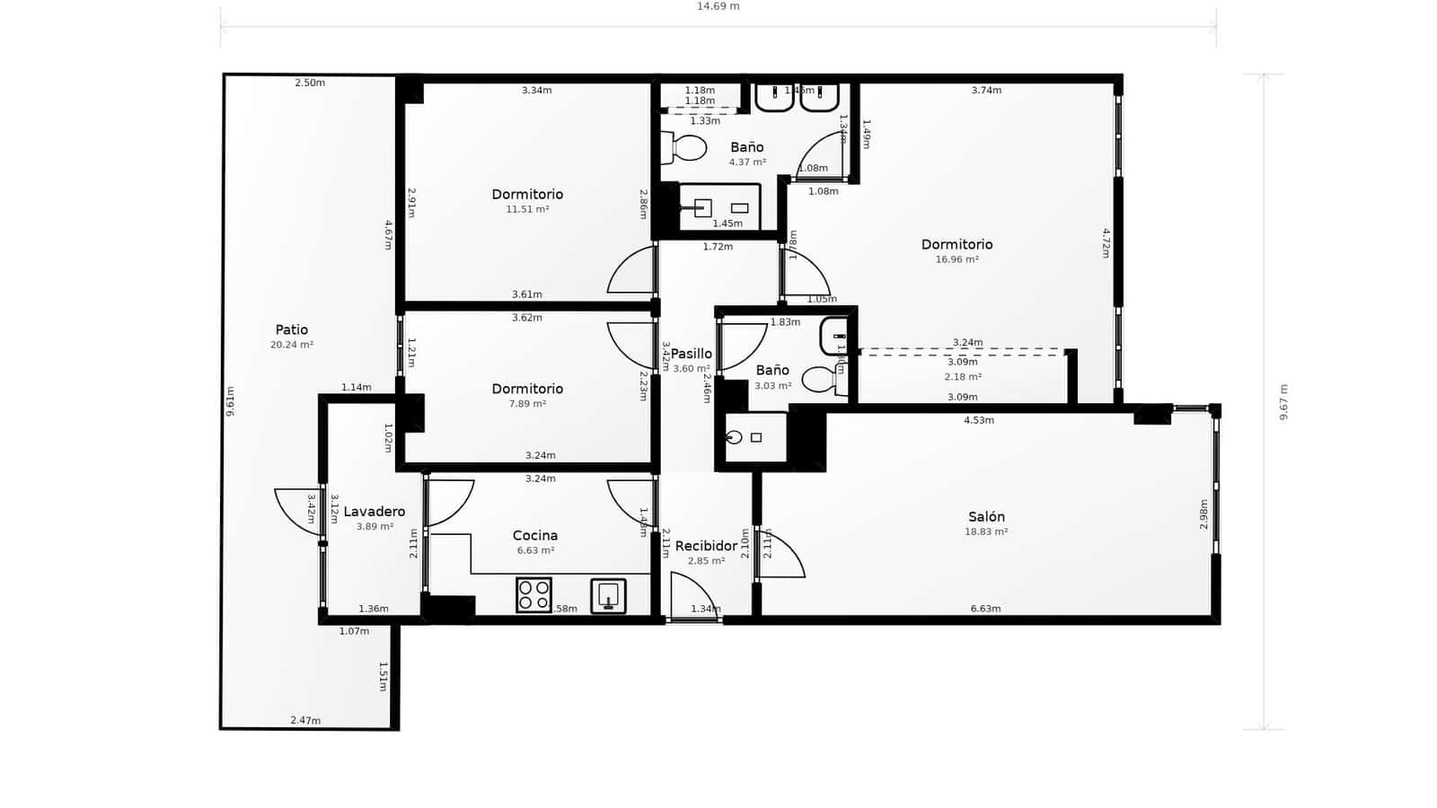 Piso de 3 habitaciones en Guadix en venta - 165.000 € (Ref: 9670731)