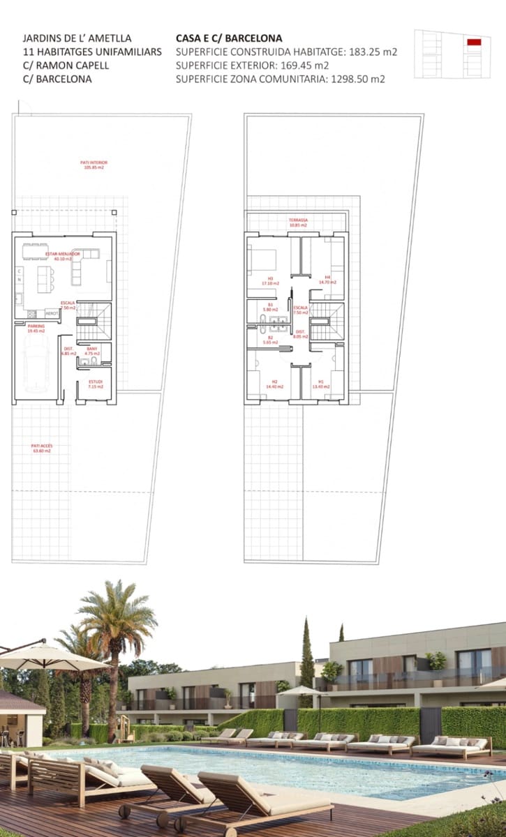 5 sypialnia Dom szeregowy na sprzedaż w L'Ametlla del Valles z basenem garażem - 540 000 € (Ref: 9343963)