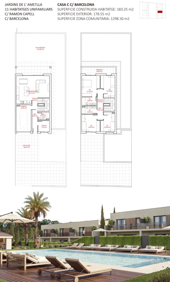 5 sypialnia Dom szeregowy na sprzedaż w L'Ametlla del Valles z basenem garażem - 540 000 € (Ref: 9343963)