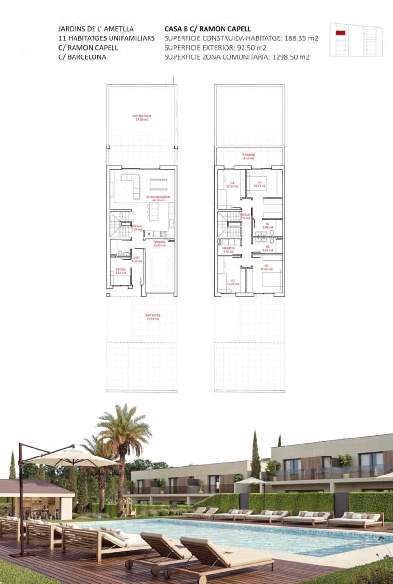 5 sypialnia Dom szeregowy na sprzedaż w L'Ametlla del Valles z basenem garażem - 540 000 € (Ref: 9343963)