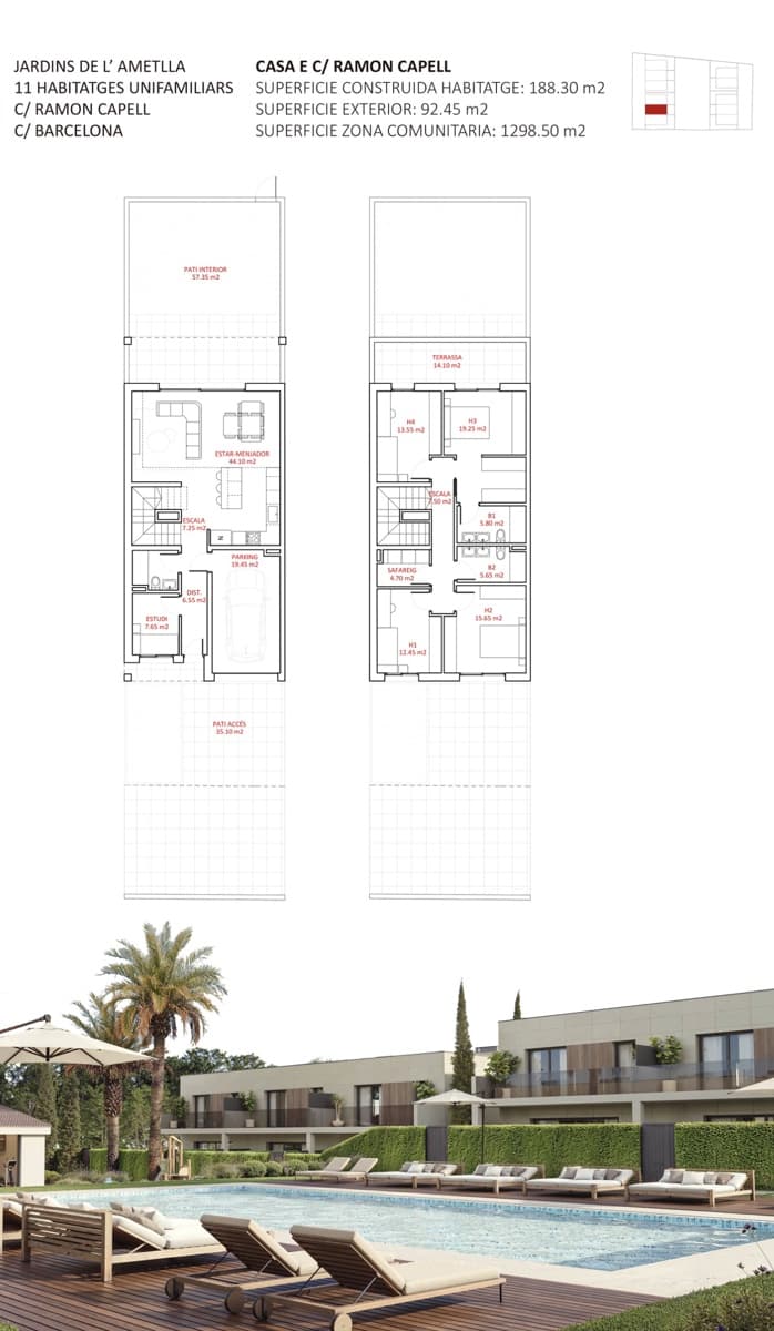 5 sypialnia Dom szeregowy na sprzedaż w L'Ametlla del Valles z basenem garażem - 540 000 € (Ref: 9343963)