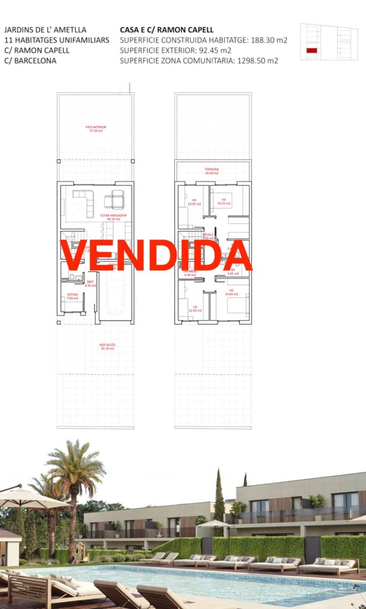 5 quarto Moradia em Banda para venda em L'Ametlla del Valles com piscina garagem - 540 000 € (Ref: 9343963)