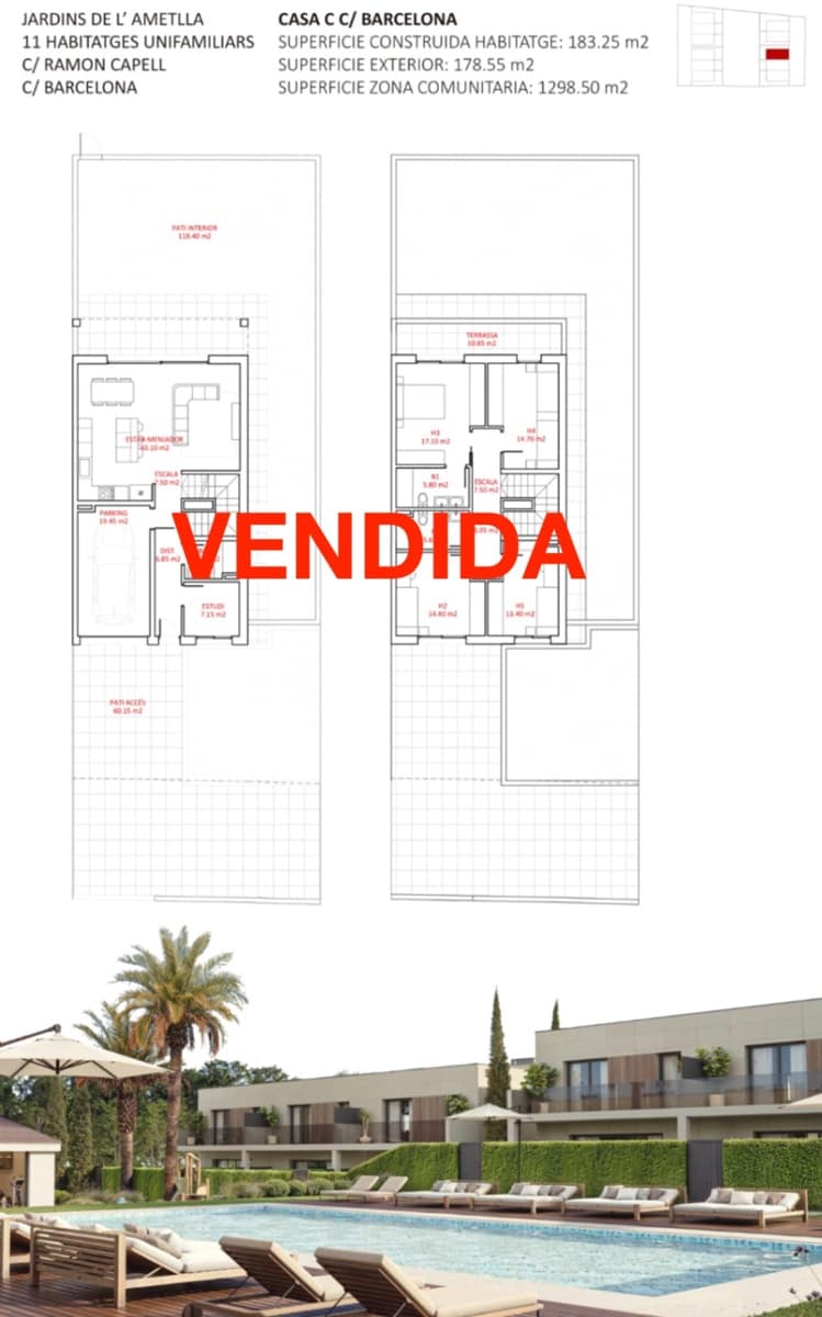 5 quarto Moradia em Banda para venda em L'Ametlla del Valles com piscina garagem - 540 000 € (Ref: 9343963)