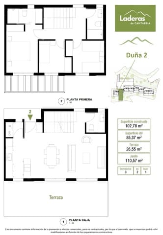 Chalet de 3 habitaciones en Cabezón de la Sal en venta con garaje - 373.000 € (Ref: 9170401)