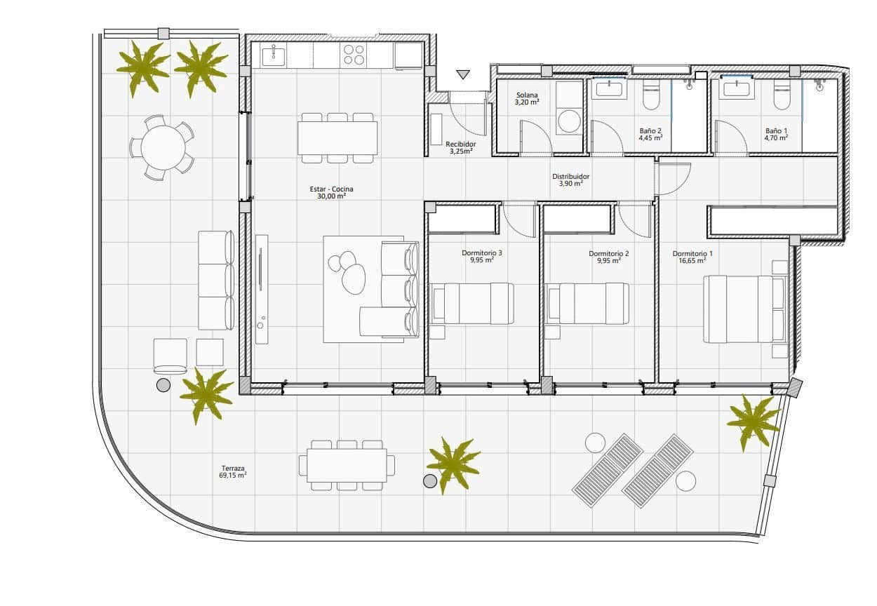 3 soveværelse Penthouse til salg i Costa Adeje med swimmingpool garage - € 1.420.000 (Ref: 9190543)