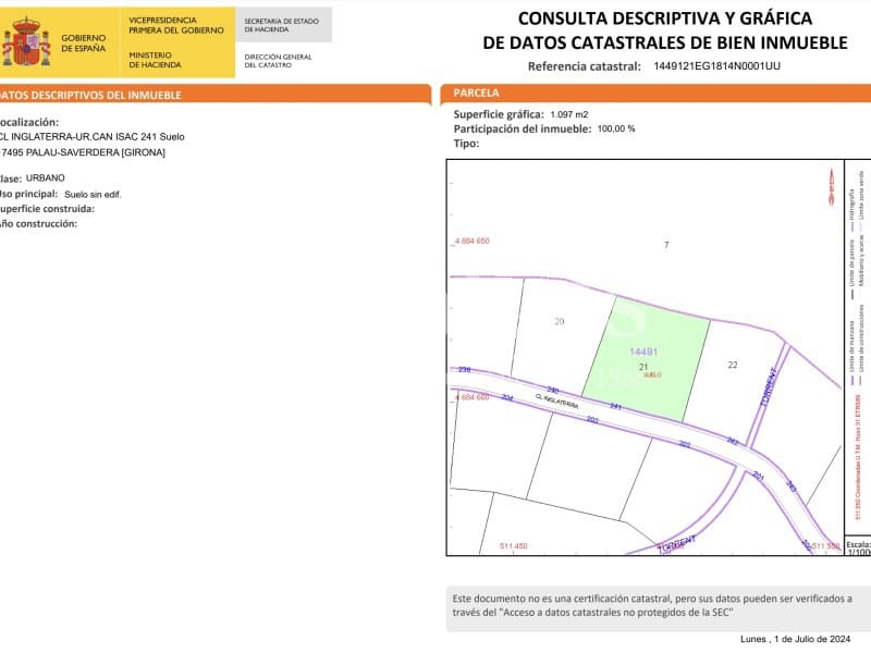 Undeveloped Land for sale in Palau-saverdera - € 189,900 (Ref: 9375301)