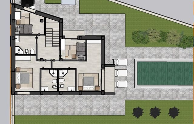 3 soveværelse Semi-Rækkehus til salg i Villaverde, La Oliva med swimmingpool garage - € 470.000 (Ref: 9627937)