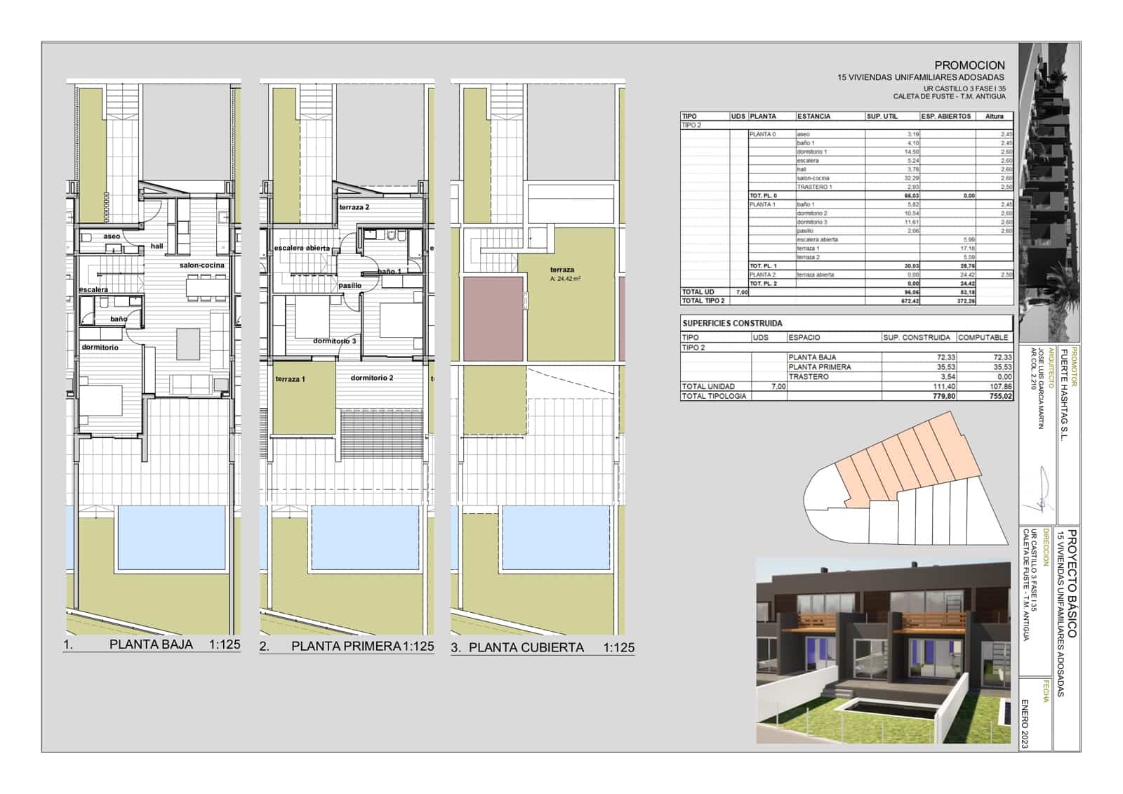 3 soveværelse Semi-Rækkehus til salg i Caleta de Fuste med swimmingpool garage - € 311.000 (Ref: 9639649)