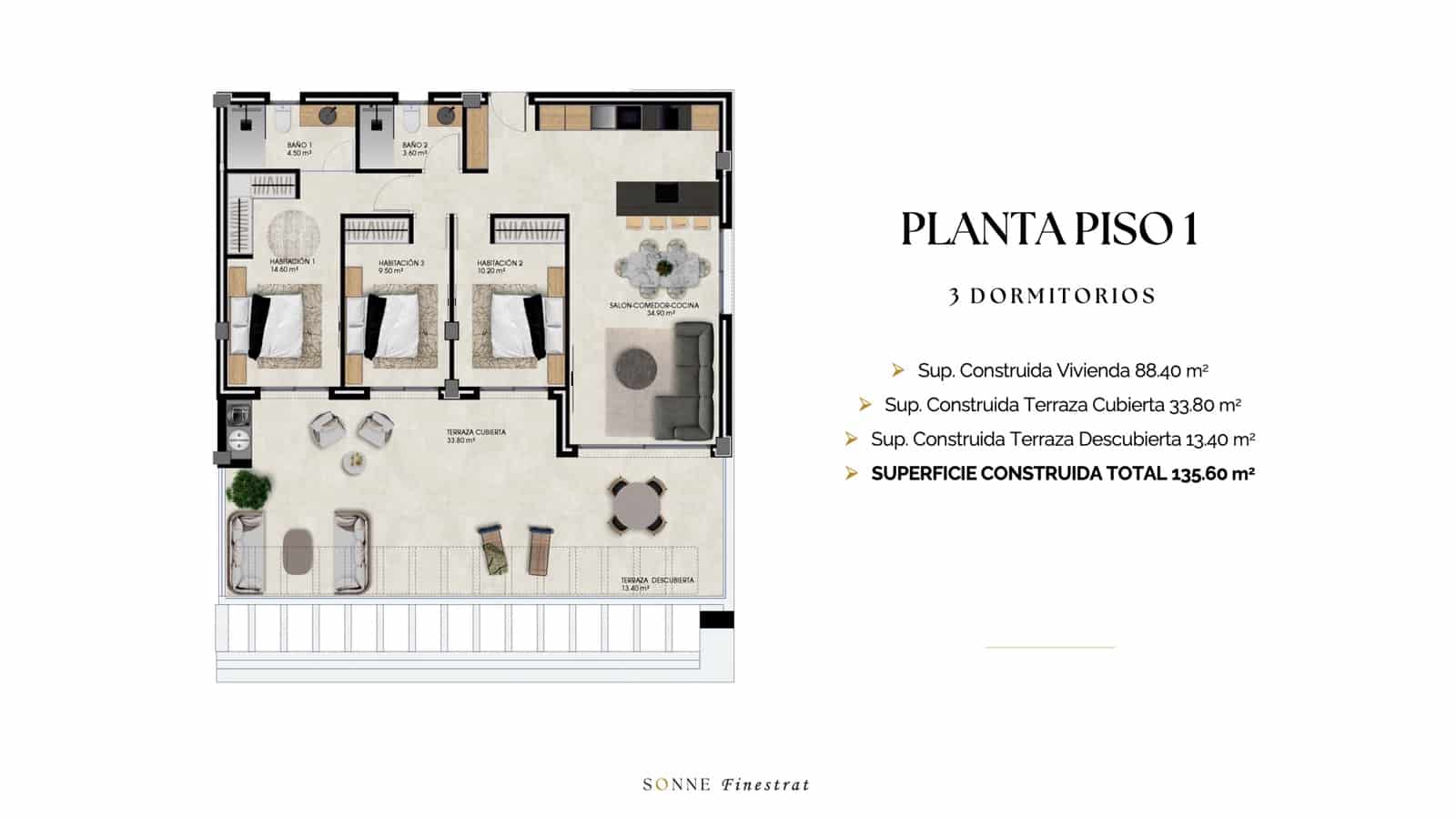 3 chambre Appartement à vendre à Finestrat avec piscine garage - 442 000 € (Ref: 9559776)