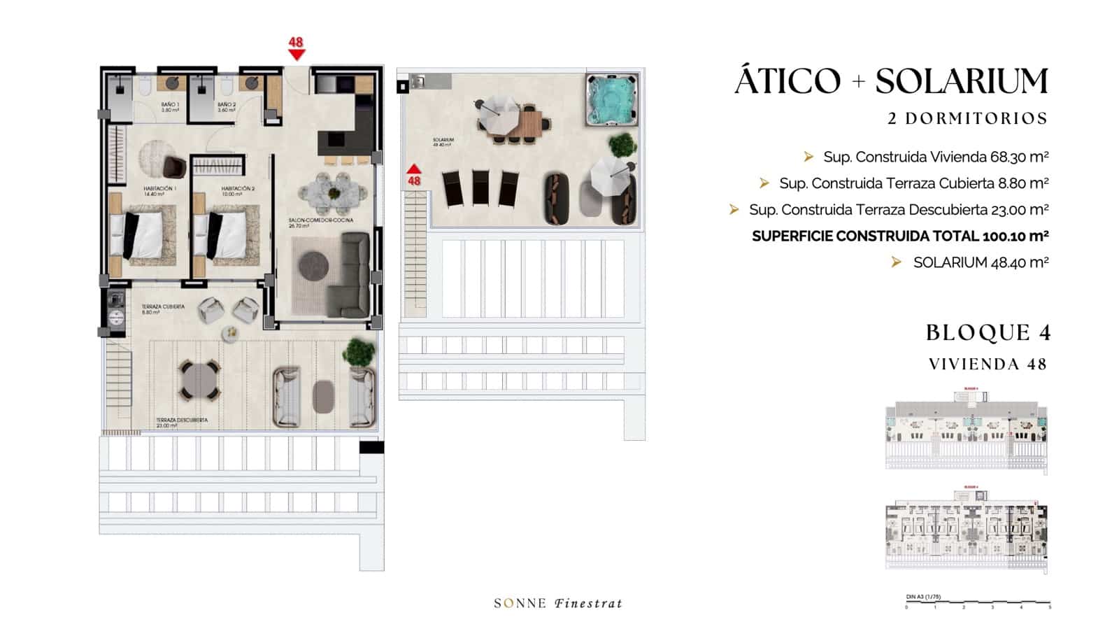 2 Zimmer Penthouse zu verkaufen in Finestrat mit Pool Garage - 470.000 € (Ref: 9559796)