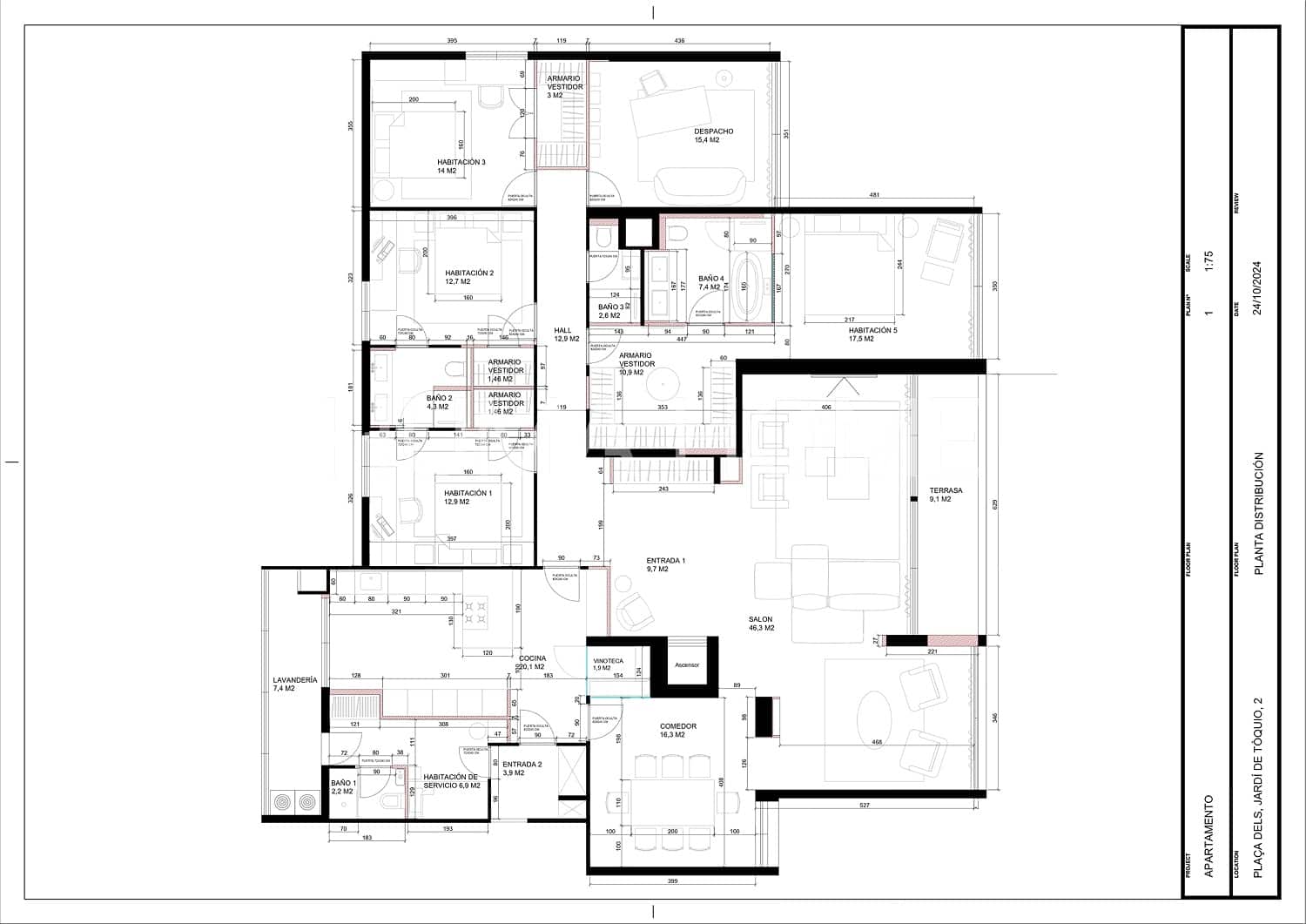 6 soveværelse Lejlighed til salg i Barcelona by med garage - € 2.800.000 (Ref: 9387032)