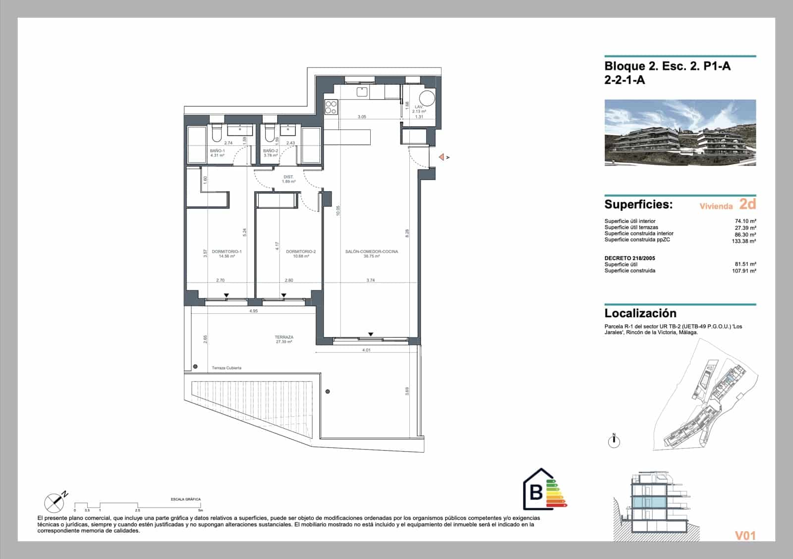 2 makuuhuone Huoneisto myytävänä paikassa Torre de Benagalbon mukana uima-altaan - 510 000 € (Ref: 9378490)