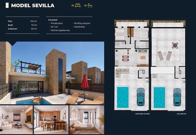 2 camera da letto Villetta a Schiera in vendita in La Pinilla, Fuente Alamo de Murcia con piscina - 193.750 € (Rif: 9385703)