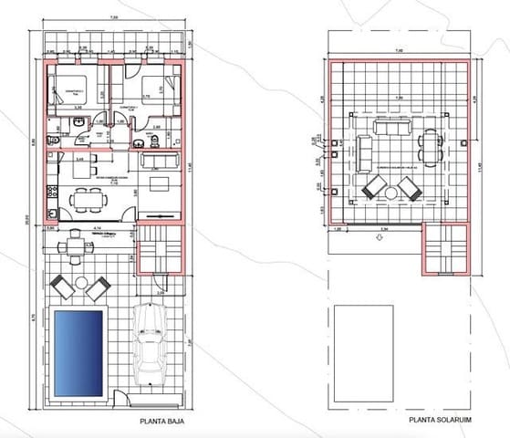 2 camera da letto Villetta a Schiera in vendita in La Pinilla, Fuente Alamo de Murcia con piscina - 193.100 € (Rif: 9765211)