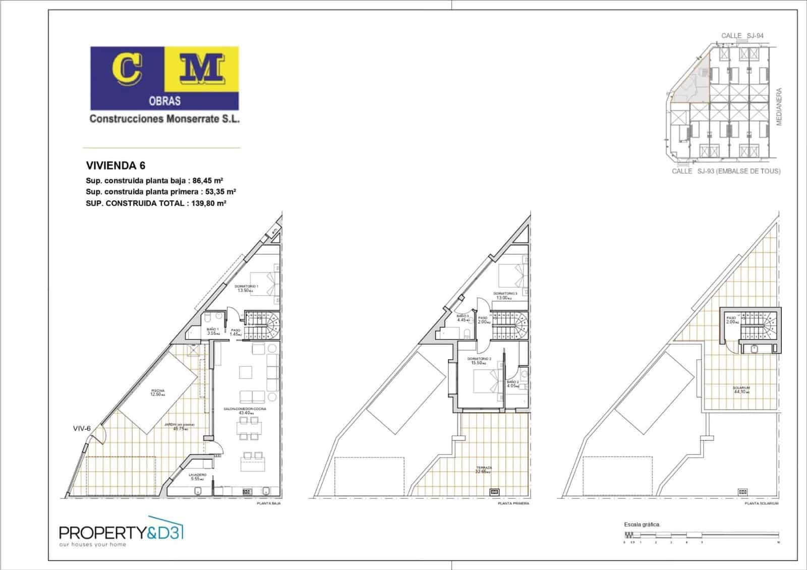 3 sypialnia Dom szeregowy na sprzedaż w San Javier z basenem - 299 900 € (Ref: 9652056)