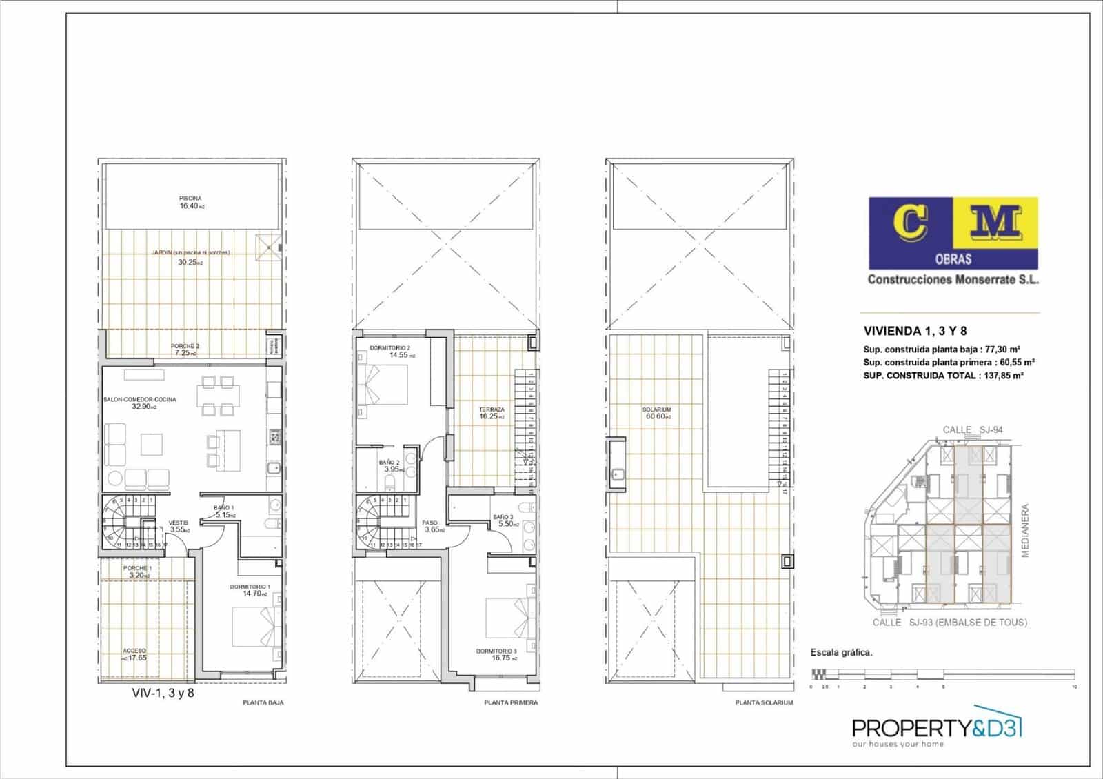 3 sypialnia Dom szeregowy na sprzedaż w San Javier z basenem - 299 900 € (Ref: 9652056)