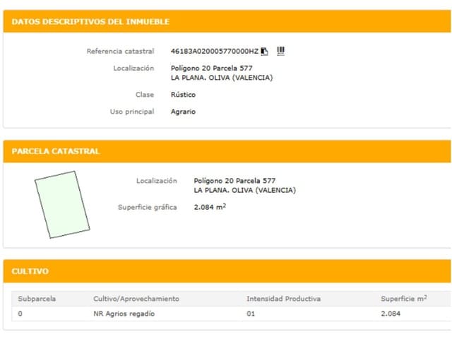 Undeveloped Land for sale in Oliva - € 16,000 (Ref: 9417673)