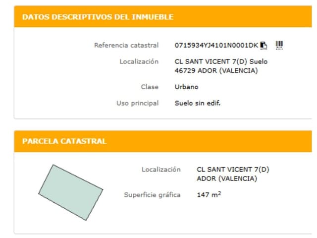 Byggetomt til salgs i Ador - € 34 900 (Ref: 9550468)