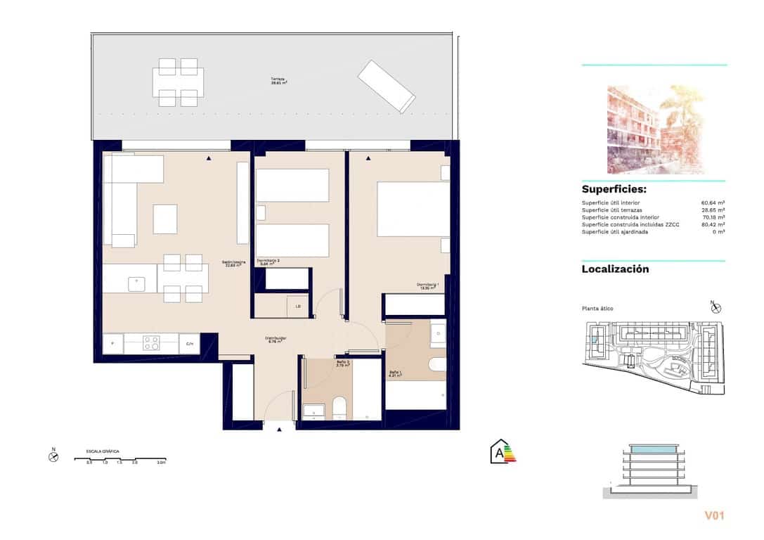 2 soveværelse Penthouse til salg i Denia med swimmingpool garage - € 535.000 (Ref: 9415063)