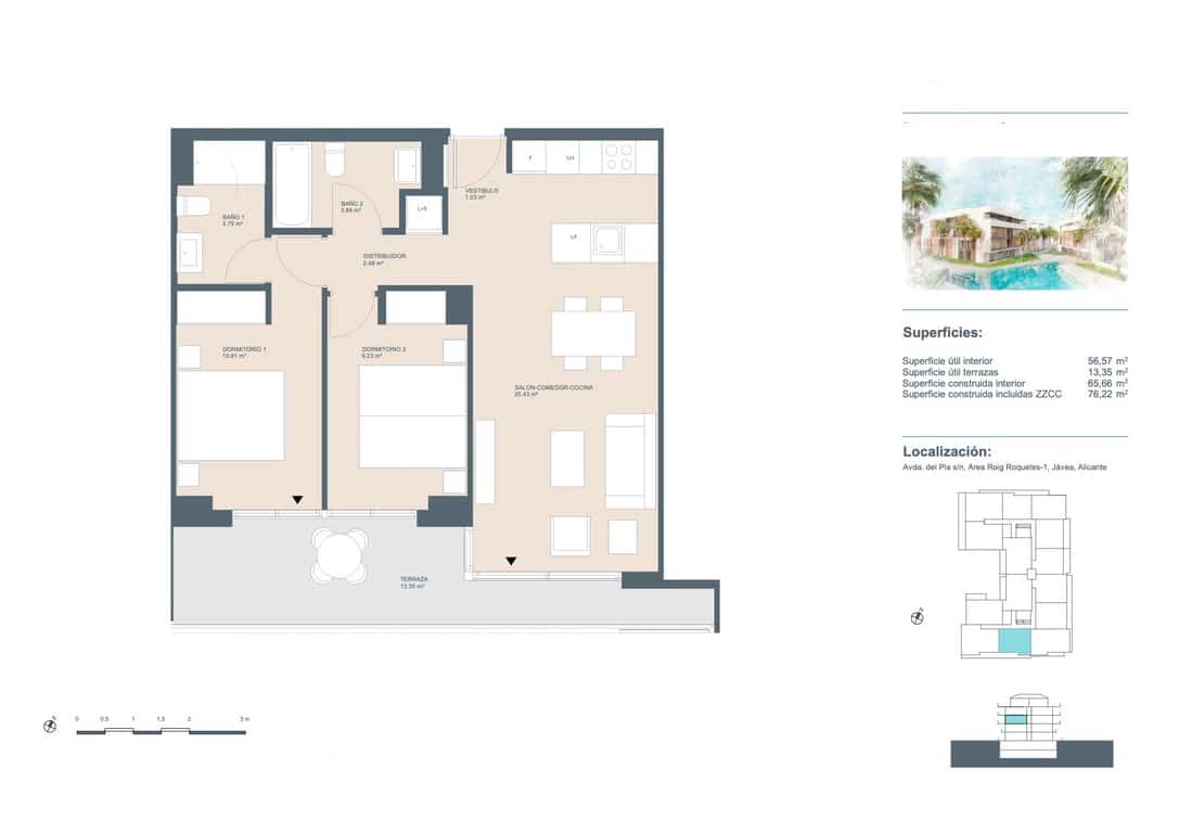 2 quarto Apartamento para venda em Javea / Xabia com piscina garagem - 415 000 € (Ref: 9426536)