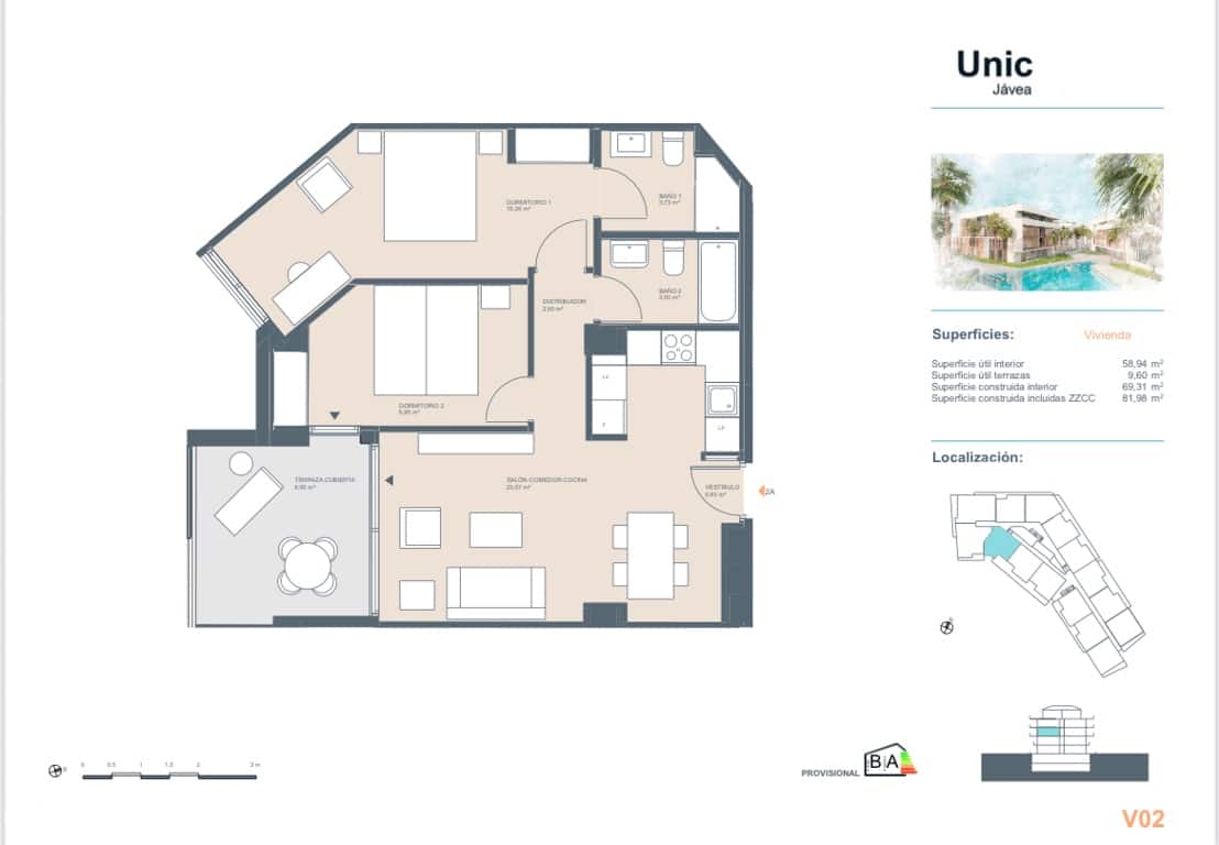 2 bedroom Apartment for rent in Javea / Xabia with pool garage - € 1,700 (Ref: 9964190)
