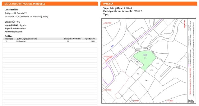 Terreno/Finca Rústica en Quintana del Castillo en venta - 9.700 € (Ref: 9488248)