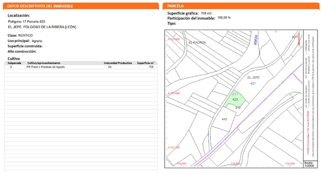 Terreno/Finca Rústica en Quintana del Castillo en venta - 9.700 € (Ref: 9488248)