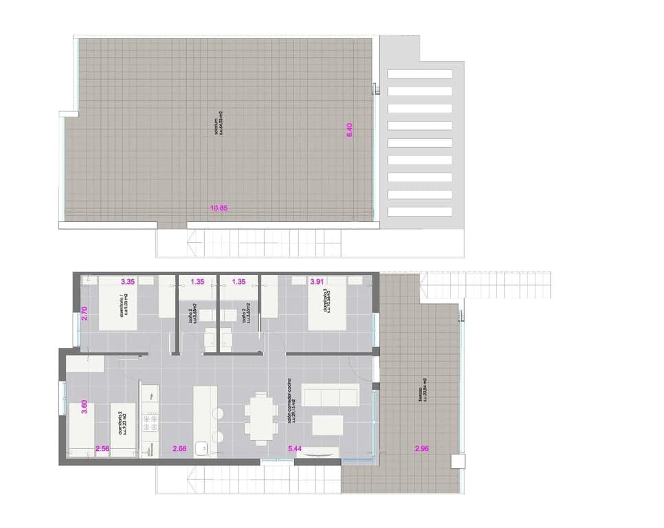 3 sovrum Bungalow till salu i Pilar de la Horadada med pool garage - 375 000 € (Ref: 10071854)