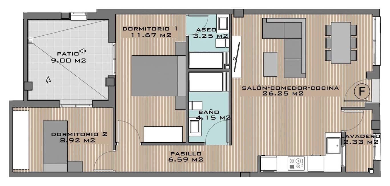 2 slaapkamer Appartement te koop in Algorfa met zwembad garage - € 168.164 (Ref: 10077045)