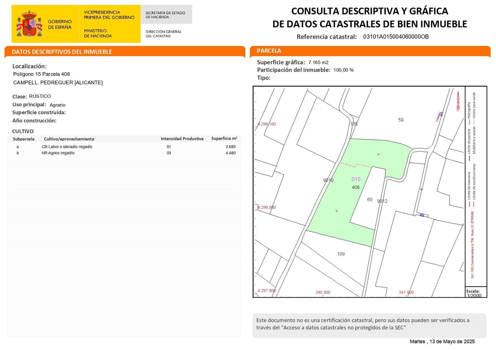 Bauplatz zu verkaufen in Pedreguer - 160.000 € (Ref: 9863942)