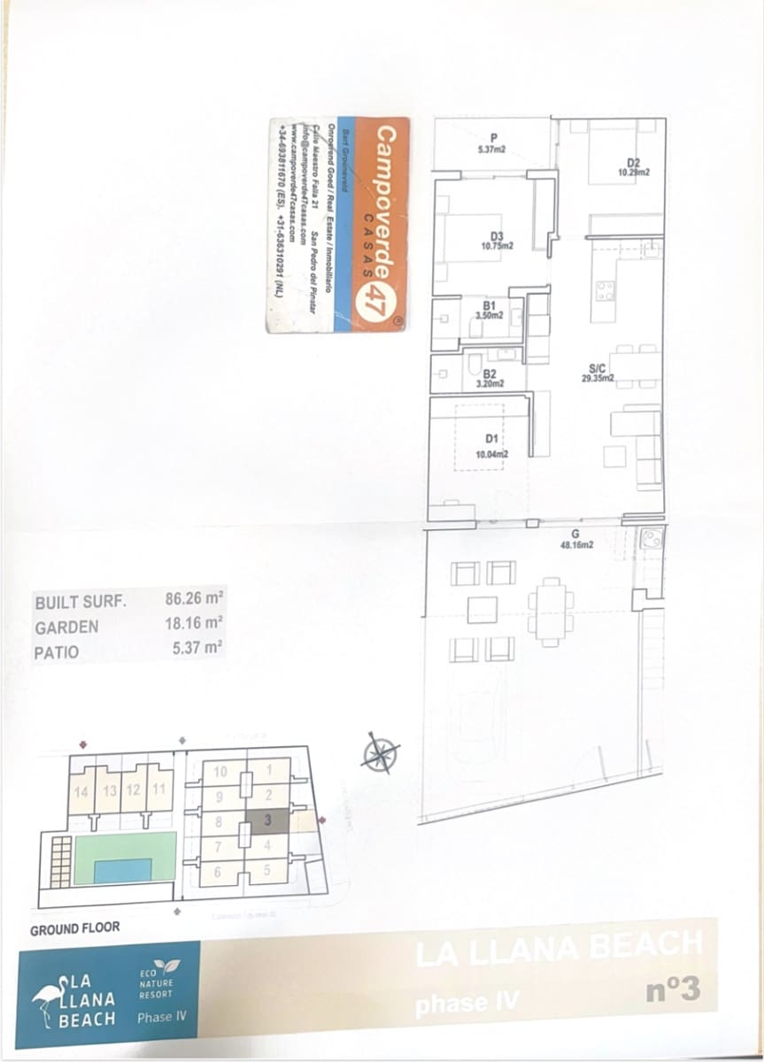 3 makuuhuone Bungalow myytävänä paikassa San Pedro del Pinatar mukana uima-altaan - 329 000 € (Ref: 10065381)
