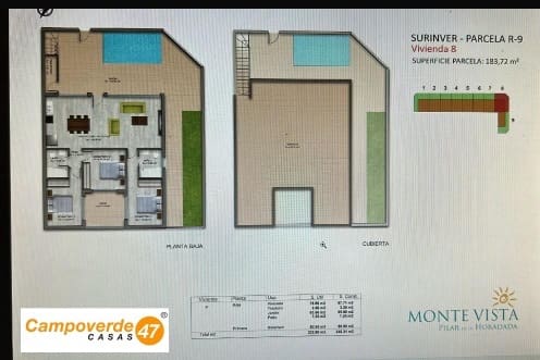 3 bedroom Villa for sale in Pilar de la Horadada with pool - € 385,000 (Ref: 9447122)