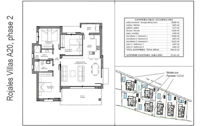 3 Zimmer Villa zu verkaufen in Ciudad Quesada, Rojales mit Pool - 483.000 € (Ref: 9556209)