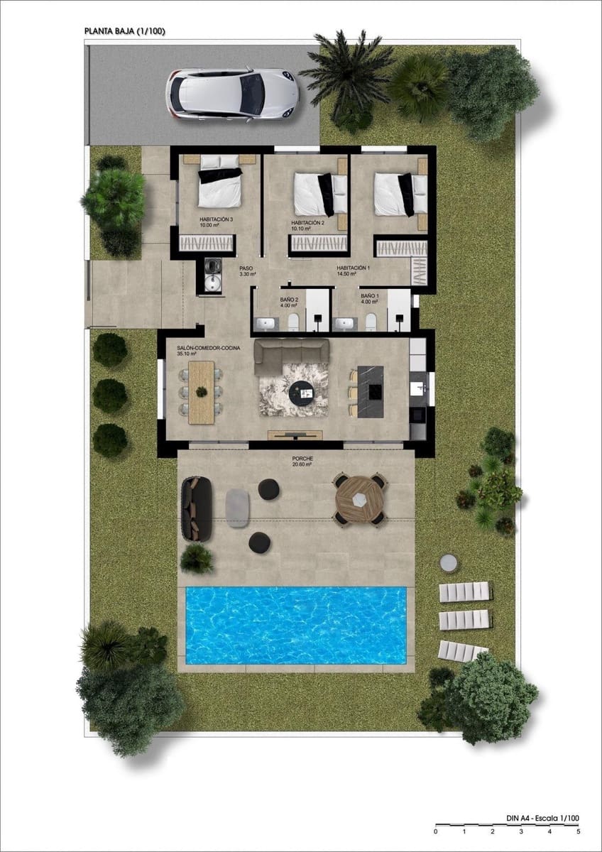 3 sypialnia Willa na sprzedaż w Hondon de las Nieves z basenem garażem - 436 900 € (Ref: 10020191)