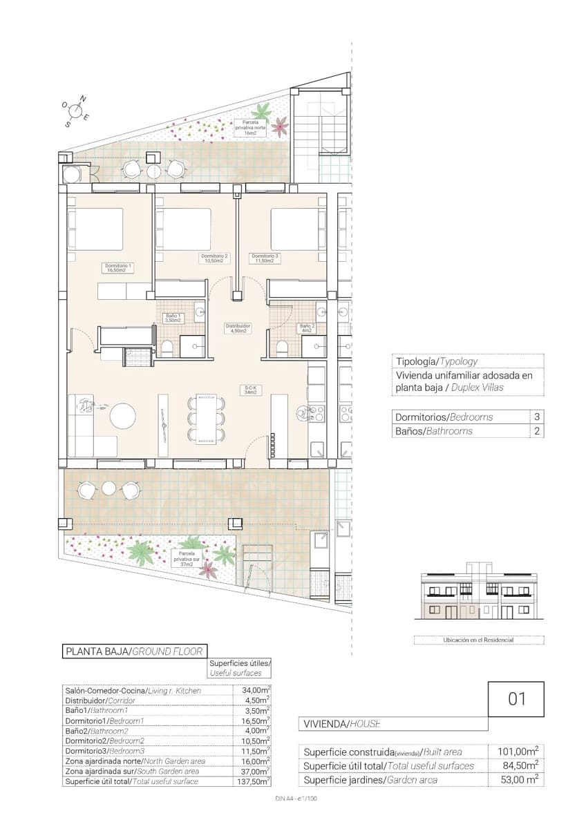 Apartamento de 3 habitaciones en Hondón de las Nieves en venta - 215.000 € (Ref: 10020201)