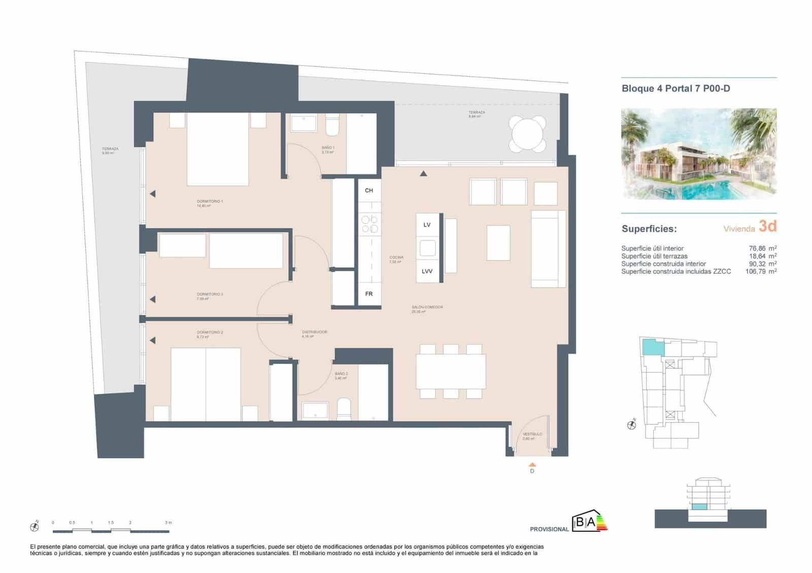 3 sypialnia Apartament na sprzedaż w Javea / Xabia z basenem garażem - 469 500 € (Ref: 10020210)