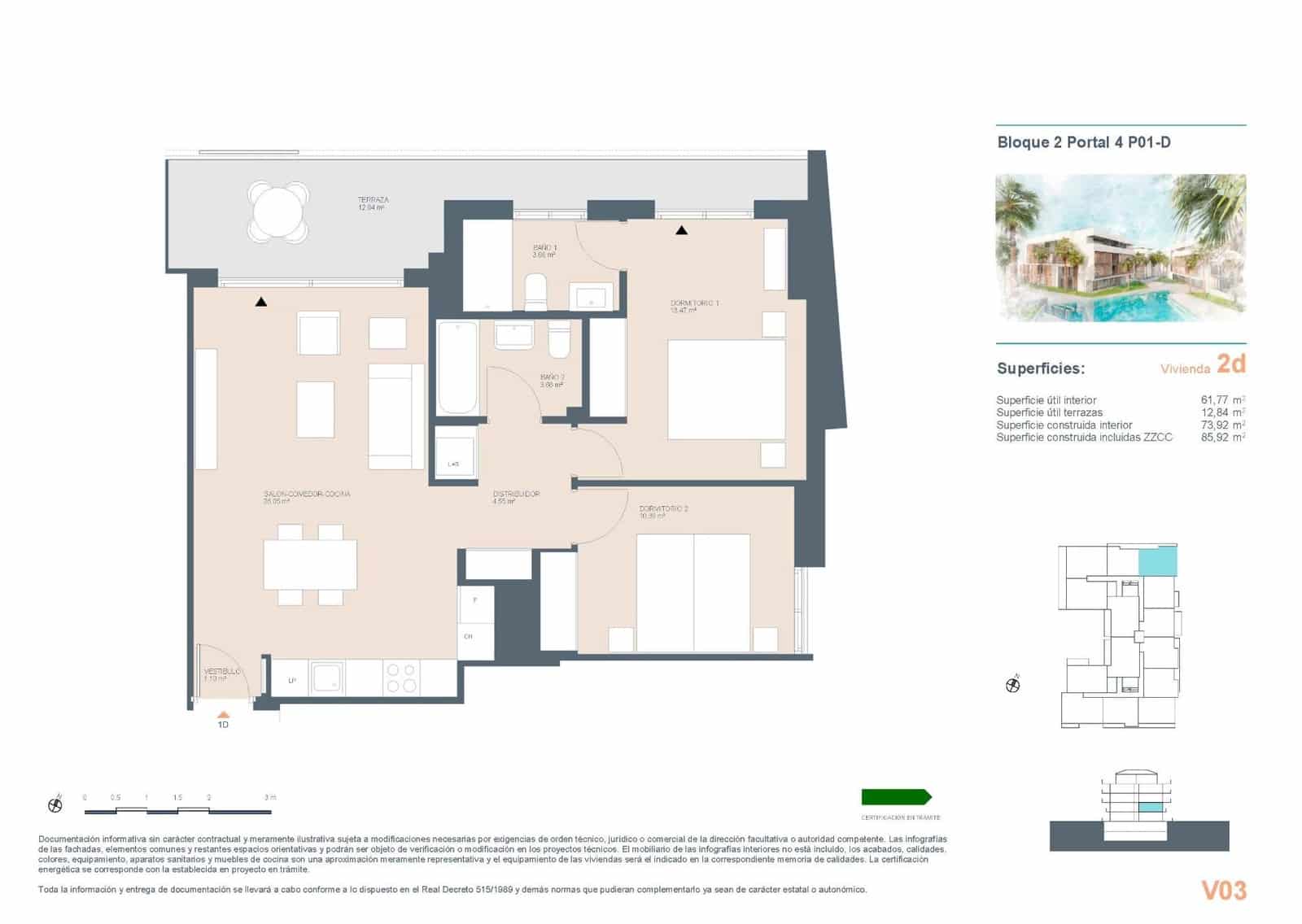 Apartamento de 2 habitaciones en Javea / Xàbia en venta con piscina - 370.000 € (Ref: 10020211)