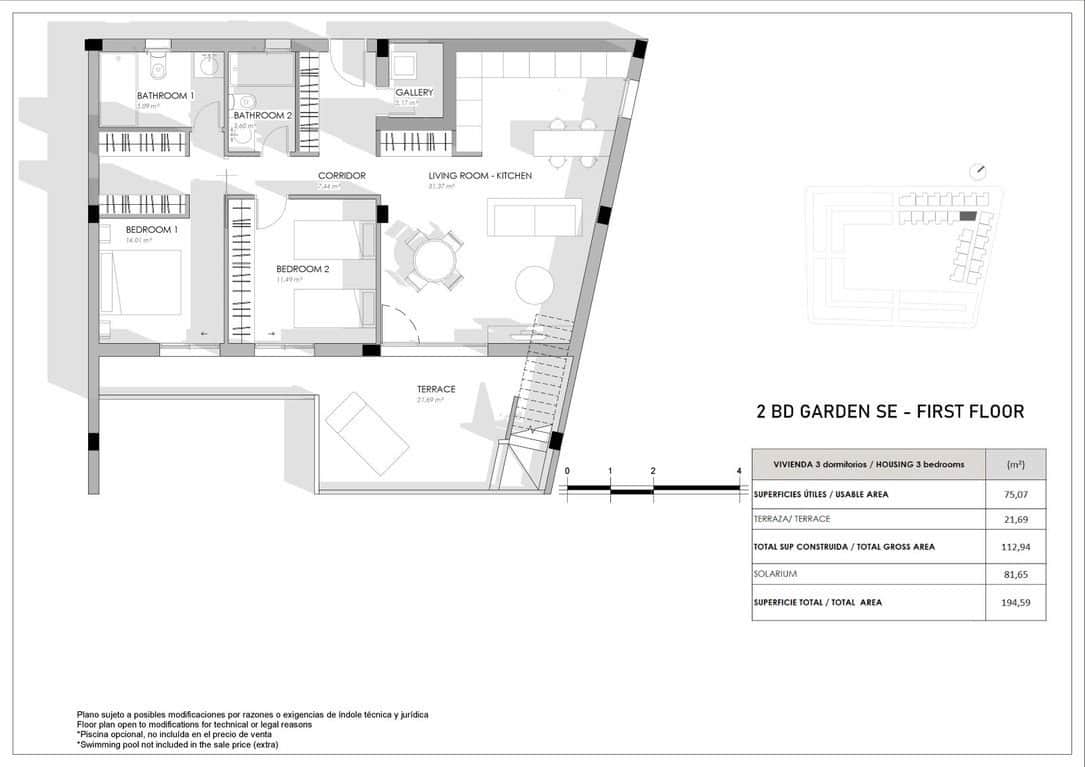 Apartamento de 2 habitaciones en Torrevieja en venta con piscina - 380.000 € (Ref: 10026359)