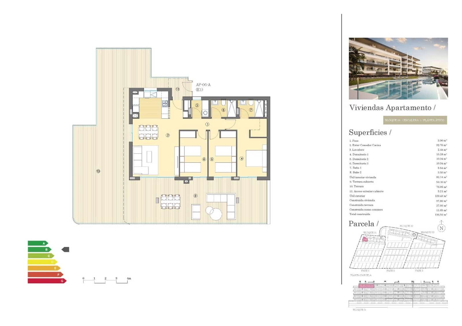 3 slaapkamer Appartement te koop in Muchamiel / Mutxamel met zwembad - € 437.000 (Ref: 10026390)