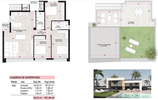 3 camera da letto Villa in vendita in Condado de Alhama, Alhama de Murcia con piscina - 345.000 € (Rif: 10029097)